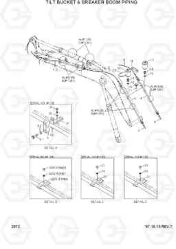 2072 TILT BUCKET & BREAKER BOOM PIPING R130LC-3, Hyundai