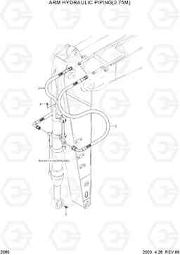 2085 ARM HYDRAULIC PIPING(2.75M) R130LC-3, Hyundai