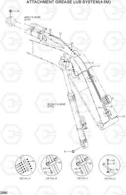 2090 ATTACHMENT GREASE LUB SYSTEM(4.6M) R130LC-3, Hyundai