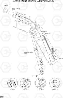 2091 ATTACHMENT GREASE LUB SYSTEM(4.1M) R130LC-3, Hyundai