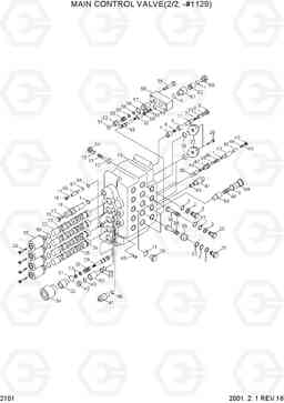 2101 MAIN CONTROL VALVE(2/2, -#1129) R130LC-3, Hyundai