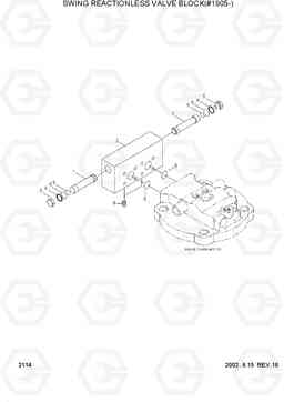 2114 SWING REACTIONLESS VALVE BLOCK(#1905-) R130LC-3, Hyundai