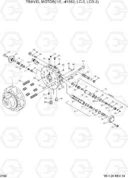 2150 TRAVEL MOTOR(1/2, -#1563, LC-3, LCD-3) R130LC-3, Hyundai