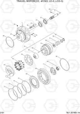 2151 TRAVEL MOTOR(2/2, -#1563, LC-3, LCD-3) R130LC-3, Hyundai