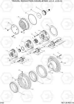 2152 TRAVEL REDUCTION GEAR(-#1563,LC-3,LCD-3) R130LC-3, Hyundai