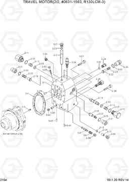2154 TRAVEL MOTOR(2/2, #0631-1563, R130LCM-3) R130LC-3, Hyundai
