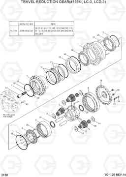 2159 TRAVEL REDUCTION GEAR(#1564-,LC-3,LCD-3) R130LC-3, Hyundai