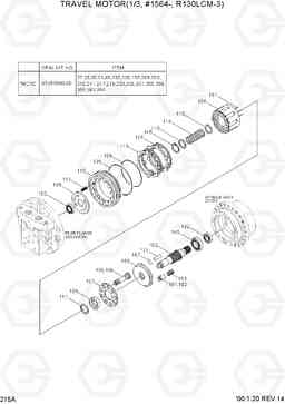 215A TRAVEL MOTOR(1/3, #1564-, R130LCM-3) R130LC-3, Hyundai