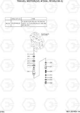 215C TRAVEL MOTOR(3/3, #1564-, R130LCM-3) R130LC-3, Hyundai