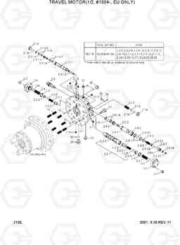 215E TRAVEL MOTOR(1/2, #1804-, EU ONLY) R130LC-3, Hyundai