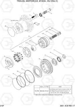 215F TRAVEL MOTOR(2/2, #1804-, EU ONLY) R130LC-3, Hyundai