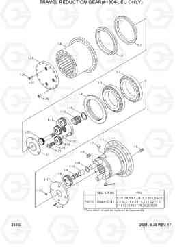 215G TRAVEL REDUCTION GEAR(#1804-, EU ONLY) R130LC-3, Hyundai