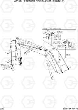 2230 ATTACH BREAKER PIPING(-#1616, S/ACTING) R130LC-3, Hyundai