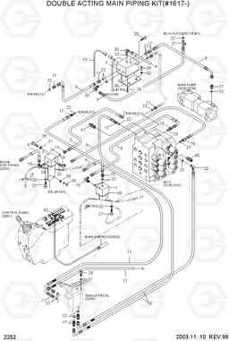 2252 DOUBLE ACTING MAIN PIPING KIT(#1617-) R130LC-3, Hyundai