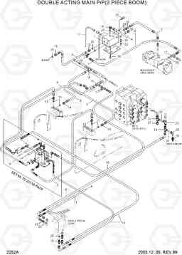 2252A DOUBLE ACTING MAIN P/P(2 PIECE BOOM) R130LC-3, Hyundai