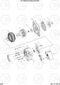 3024 ALTERNATOR(-#1249) R130LC-3, Hyundai