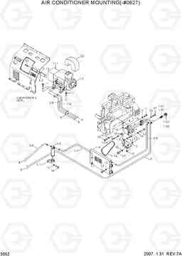 3052 AIR CONDITIONER MOUNTING(-#0927) R130LC-3, Hyundai