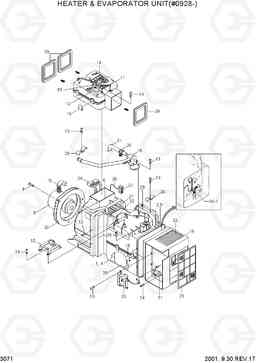 3071 HEATER & EVAPORATOR UNIT(#0928-) R130LC-3, Hyundai