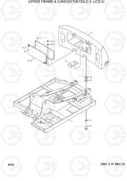 4010 UPPER FRAME & C/WEIGHT(R130LC-3,LCD-3) R130LC-3, Hyundai