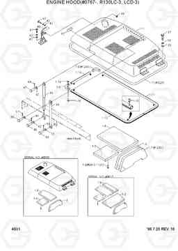 4031 ENGINE HOOD(#0767-, R130LC-3, LCD-3) R130LC-3, Hyundai