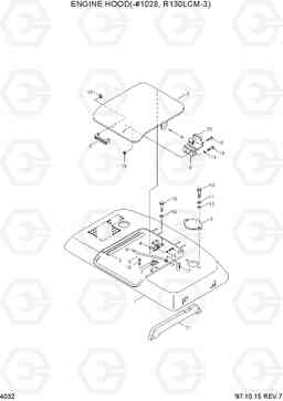 4032 ENGINE HOOD(-#1028, R130LCM-3) R130LC-3, Hyundai