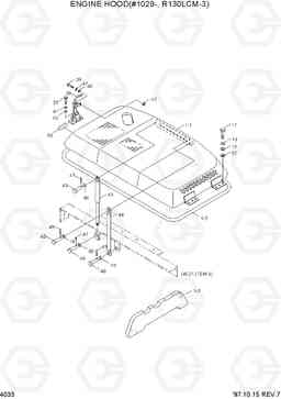 4033 ENGINE HOOD(#1029-, R130LCM-3) R130LC-3, Hyundai