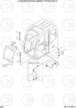 4051 CAB MOUNTING(-#0927, R130LCM-3) R130LC-3, Hyundai