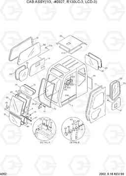 4052 CAB ASSY(1/3, -#0927, R130LC-3, LCD-3) R130LC-3, Hyundai