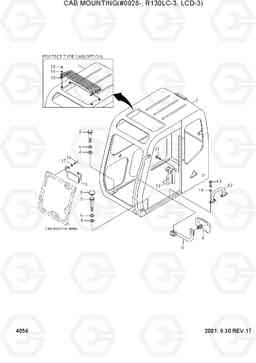 4056 CAB MOUNTING(#0928-, R130LC-3, LCD-3) R130LC-3, Hyundai