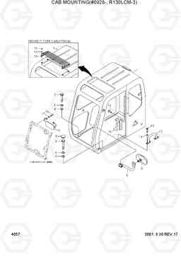 4057 CAB MOUNTING(#0928-, R130LCM-3) R130LC-3, Hyundai