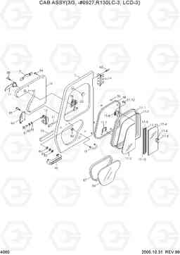 4060 CAB ASSY(3/3, -#0927, R130LC-3, LCD-3) R130LC-3, Hyundai