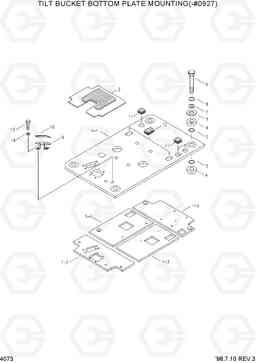 4073 TILT BUCKET BOTTOM PLATE & MTG R130LC-3, Hyundai