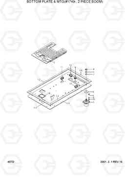 407D BOTTOM PLATE & MTG(#1749-, 2 PIECE BOOM) R130LC-3, Hyundai