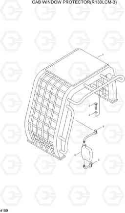 4100 CAB WINDOW PROTECTOR(R130LCM-3) R130LC-3, Hyundai