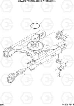 5011 LOWER FRAME(-#0630, R130LCM-3) R130LC-3, Hyundai