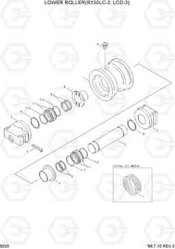 5020 LOWER ROLLER(130LC-3, LCD-3) R130LC-3, Hyundai