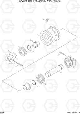 5021 UPPER & LOWER ROLLER(#0631-, R130LCM-3) R130LC-3, Hyundai