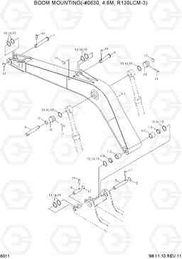 6011 BOOM MOUNTING(-#0630, 4.6M, R130LCM-3) R130LC-3, Hyundai