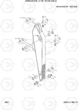 6025 ARM(-#1438, 2.1M, R130LCM-3) R130LC-3, Hyundai