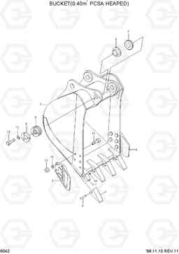 6042 BUCKET(0.40M3 PCSA HEAPED) R130LC-3, Hyundai