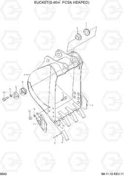 6043 BUCKET(0.46M3 PCSA HEAPED) R130LC-3, Hyundai