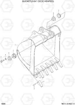 6046 BUCKET(0.76M3 PCSA HEAPED) R130LC-3, Hyundai