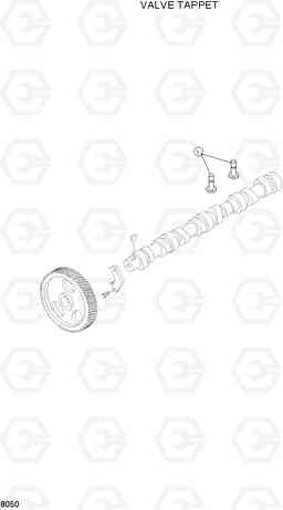 8050 VALVE TAPPET R130LC-3, Hyundai