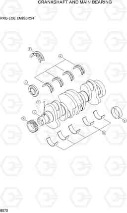 8070 CRANKSHAFT AND MAIN BEARING R130LC-3, Hyundai