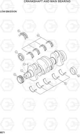 8071 CRANKSHAFT AND MAIN BEARING R130LC-3, Hyundai