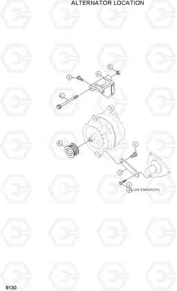 8130 ALTERNATOR LOCATION R130LC-3, Hyundai