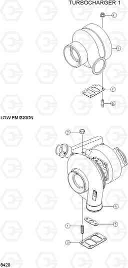 8420 TURBOCHARGER 1 R130LC-3, Hyundai