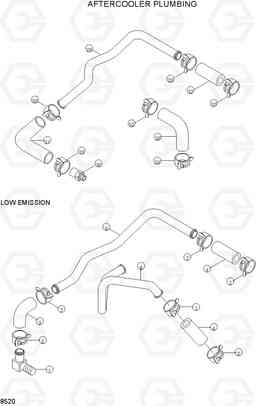 8520 AFTERCOOLER PLUMBING R130LC-3, Hyundai