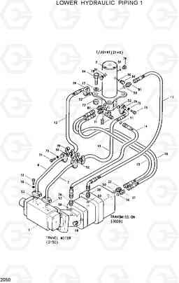 2050 LOWER HYDRAULIC PIPING 1 R130W, Hyundai