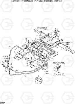 2052A LOWER HYDRAULIC PIPING 3 FOR O/R(#0115-) R130W, Hyundai